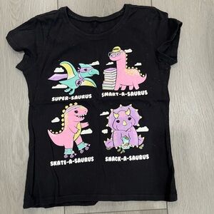 The Children’s Place Black Tee with Colorful Dinosaurs